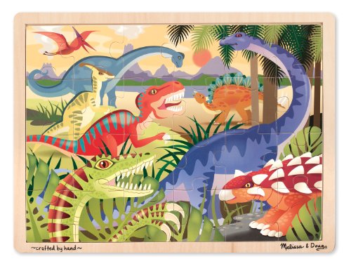 Product Cover Melissa & Doug Dinosaurs Wooden Jigsaw Puzzle With Storage Tray (24 pcs)