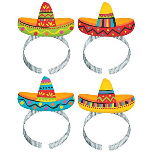 Product Cover Fiesta Cinco De Mayo Plastic Sombrero Headbands, 8 Ct. | Party Costume