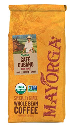 Product Cover Mayorga Organics Cafe Cubano Dark Roast, 2 Pound, Whole Bean Coffee, Direct Trade, 100% USDA Organic Certified, Non-GMO, Kosher