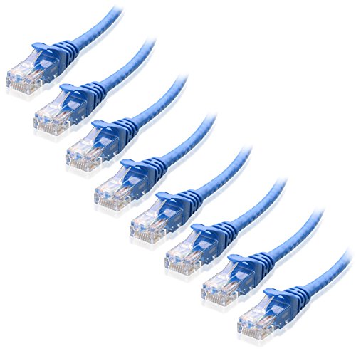 Product Cover Cable Matters 8-Pack Snagless Cat5e Ethernet Cable (Cat5e Cable, Cat 5e Cable) in Blue 10 Feet