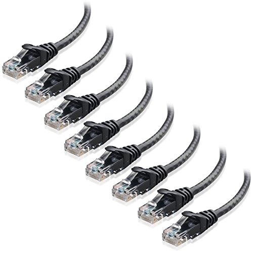 Product Cover Cable Matters 8-Pack Snagless Cat5e Ethernet Cable (Cat5e Cable, Cat 5e Cable) in Black 7 Feet