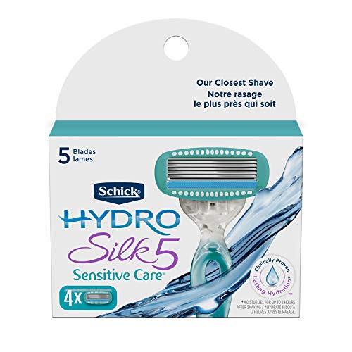 Product Cover Schick Women's Razor Blade Refills, Hydro Silk 5 Sensitive care, 4 Count (Packaging May Vary)