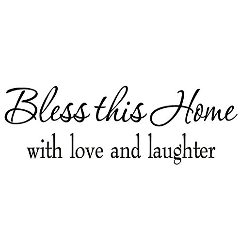 Product Cover Bless This Home with Love and Laughter Decal Wall Quote Religious Sayings Vinyl Wall Art Decor Home Blessing