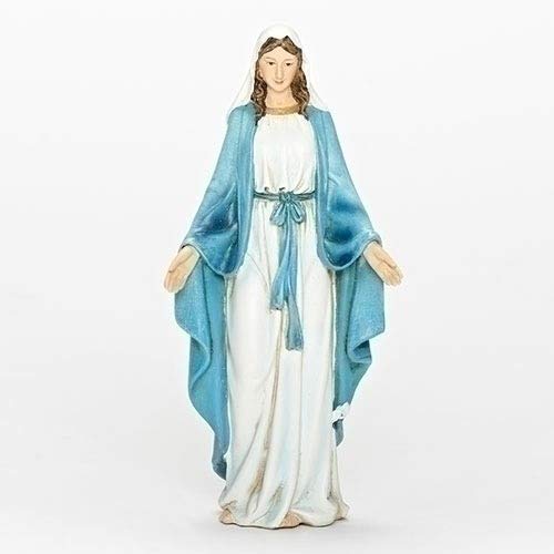 Product Cover Our Lady of Grace Blue White 6 inch Resin Stoneware Tabletop Figurine Statue