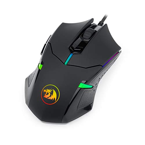 Product Cover Redragon M601 RGB Gaming Mouse Backlit Wired Ergonomic 7 Button Programmable Mouse Centrophorus with Macro Recording & Weight Tuning Set 7200 DPI for Windows PC (Black)