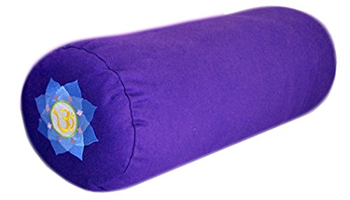 Product Cover YogaAccessories Supportive Round Cotton Yoga Bolster - Purple Embroidered