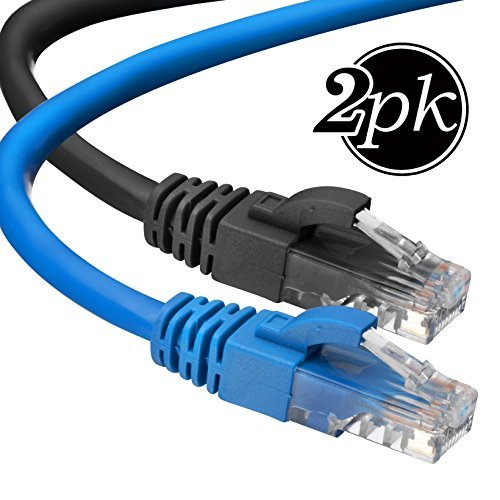 Product Cover Cat6 Ethernet Cable, 25 ft (2 Pack) LAN, utp (7.6 Meters) Cat 6, RJ45, Network, Patch, Internet Cable - (25 ft)