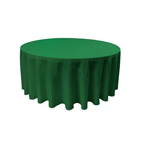 Product Cover LA Linen Polyester Poplin Round Tablecloth, 120-Inch, Emerald Green, 120