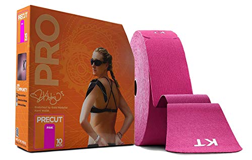 Product Cover KT Tape PRO Synthetic Elastic Kinesiology Therapeutic Tape, Jumbo 150 Precut 10 Inch Strips, Pink