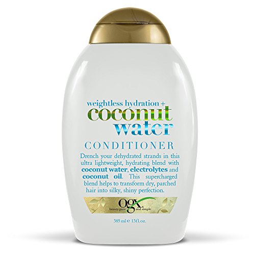 Product Cover OGX Weightless Hydration + Coconut Water Conditioner, 13 Ounce Bottle  Sulfate-Free Surfactants