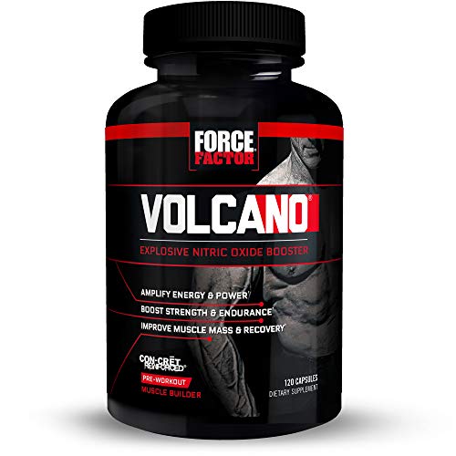 Product Cover Volcano Pre-Workout Nitric Oxide Booster with Creatine, Boost Nitric Oxide, Energy, and Strength, Build Muscle, Better Pump, Force Factor, 120 Count