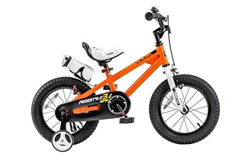 Product Cover Royalbaby RB14B-6O BMX Freestyle Kids Bike, Boy's Bikes and Girl's Bikes with training wheels, Gifts for children, 14 inch wheels, Orange