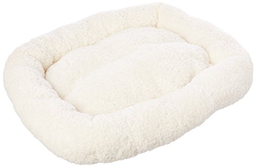 Product Cover Long Rich HCT ERE-001 Super Soft Sherpa Crate Cushion Dog and Pet Bed, White, By Happycare Textiles, Standard style, 24 x 18 inches