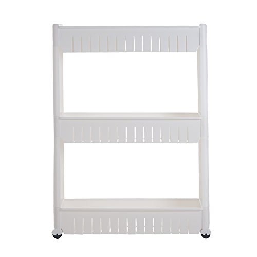 Product Cover Mobile Shelving Unit Organizer with 3 Large Storage Baskets, Slim Slide Out Pantry Storage Rack for Narrow Spaces by Everyday Home