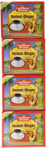 Product Cover Caribbean Dreams Instant Ginger Tea, Pre-Sweetened, 10 Sachets (4 Pack)
