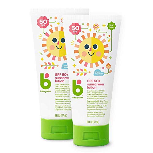 Product Cover Babyganics Sunscreen Lotion 50 SPF, 6oz, 2 Pack, Packaging May Vary