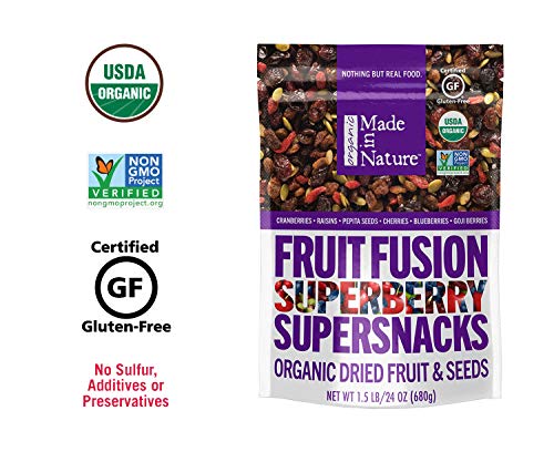 Product Cover Made In Nature Organic Superberry Fruit Fusion Trail Mix, 24oz - Non-GMO Dried Fruit and Nut Trail Mix
