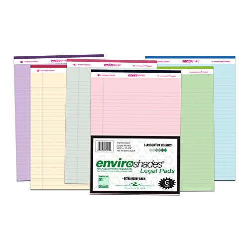 Product Cover Roaring Spring Paper Products 74221 Roaring Spring Enviroshades 8.5x11.75 Assorted Legal Pad 6/Pack