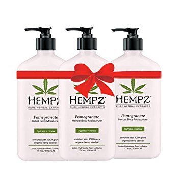 Product Cover Hempz Pomegranate Herbal Body Moisturizer, Light Pink, 17 Oz Pack Of 3, 17 Oz