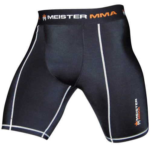 Product Cover Meister MMA Compression Rush Fight Shorts w/Cup Pocket - Black - Medium (32-33)
