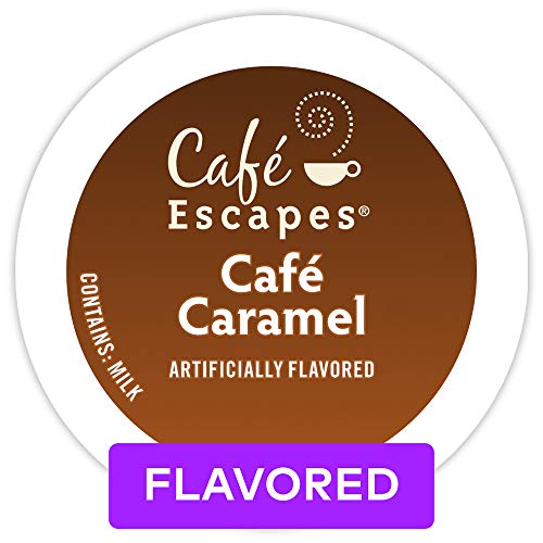 Product Cover Café Escapes Café Caramel, Keurig Single-Serve K-Cup Pods, Flavored Coffee, 12 Count (Pack of 6)