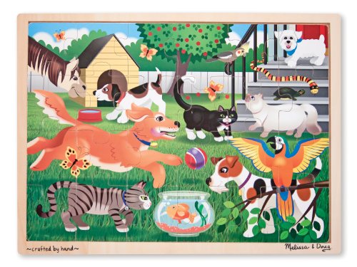 Product Cover Melissa & Doug Pets at Play Wooden Jigsaw Puzzle With Storage Tray (24 pcs)