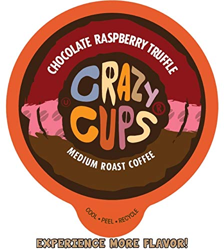 Product Cover Crazy Cups Flavored Coffee for Keurig K-Cup Machines, Chocolate Raspberry Truffle, Hot or Iced Drinks, 22 Single Serve, Recyclable Pods