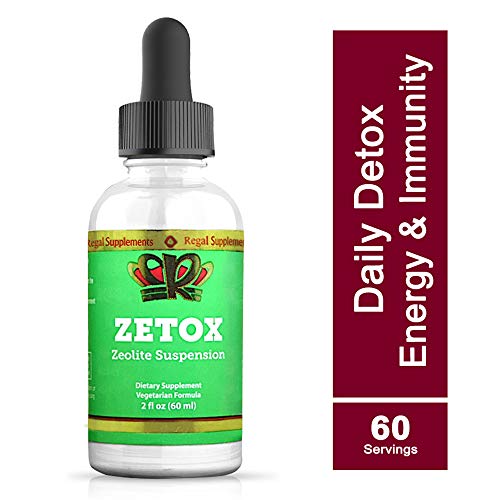 Product Cover ZETOX | Easy to Take Liquid Zeolite Suspension with B-12 & D3 | Natural Energy & Immune System Booster that Supports Daily Detox & Optimal pH | Max Absorption Alkaline Drops (60 Servings)