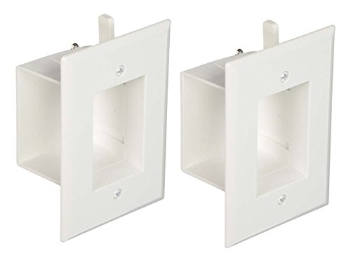 Product Cover DataComm 45-0008-WH 1-Gang (2 PACK) Recessed Low Voltage Wall Cable Plate - White