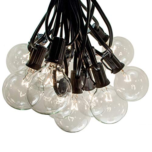 Product Cover Hometown Evolution, Inc. Outdoor Globe String Lights (25 Foot, G50 Clear - Black Wire - 2