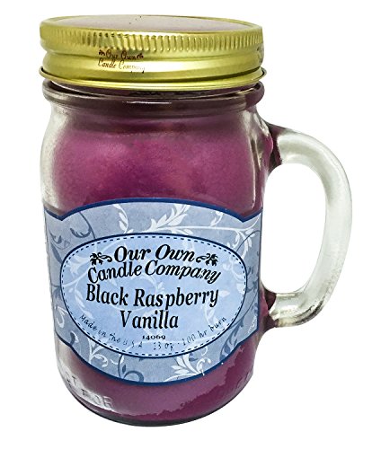 Product Cover Our Own Candle Company Black Raspberry Vanilla Scented 13 Ounce Mason Jar Candle Company
