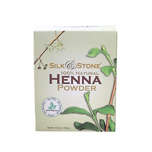 Product Cover Silk & Stone 100% Pure & Natural Henna Powder- Organically Grown Hair Dye, Dark Henna Stain, Mehndi, Conditions, Strengthens, Revitalizes Dry And Dull Hair, Guaranteed (100g.)