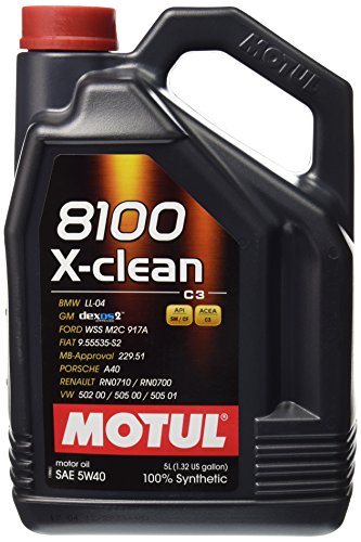 Product Cover Motul (2051) 8100 X-Clean 5W-40 Synthetic Engine Oil, 5 Liter