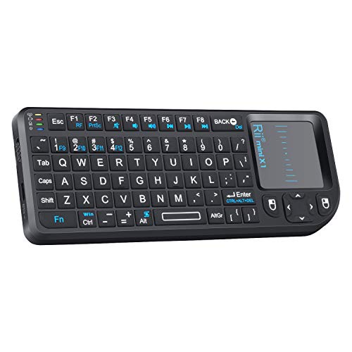Product Cover Rii 2.4G Mini Wireless Keyboard with Touchpad Mouse,Lightweight Portable Wireless Keyboard Controller with USB Receiver Remote Control for Windows/ Mac/ Android/ PC/Tablets/ TV/Xbox/ PS3. X1-Black  .
