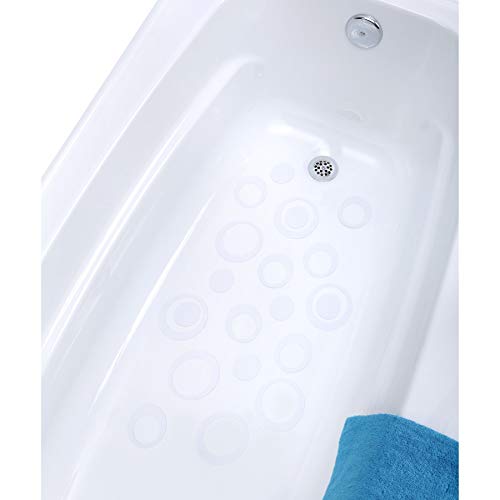 Product Cover SlipX Solutions Adhesive Oval Safety Treads Add Non-Slip Traction to Tubs, Showers & Other Slippery Spots - Design Your Own Pattern! (21 Count, Reliable Grip, Clear)