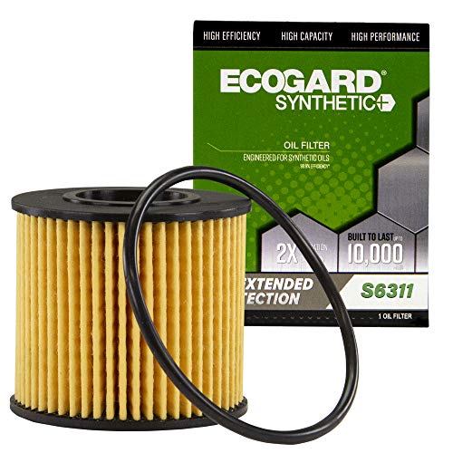 Product Cover Ecogard S6311 Premium Cartridge Engine Filter for Synthetic Oil Fits Toyota Corolla 2009-2016, 2010-2017, Prius V 2012-2017, C-HR 2.0L 2018-2020, Matrix 1.8L 2009-2014