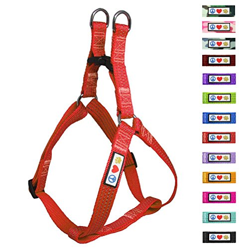 Product Cover Pawtitas Reflective Step in Dog Harness or Reflective Vest Harness, Comfort Control, Training Walking of Your Puppy/Dog Extra Small Dog Harness XS Red Dog Harness