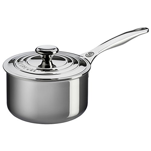Product Cover Le Creuset Tri-Ply Stainless Steel Saucepan with Lid, 3-Quart