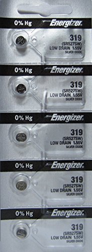 Product Cover Energizer Batteries 319 (SR527SW) Silver Oxide Watch Battery. On Tear Strip (Pack of 5)