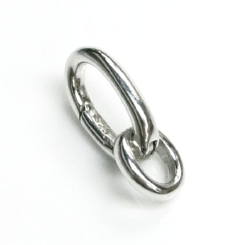 Product Cover Rhodium On 925 Sterling Silver Oval Lobster Clasp Interchangeable Charm Bail Pendant Connector