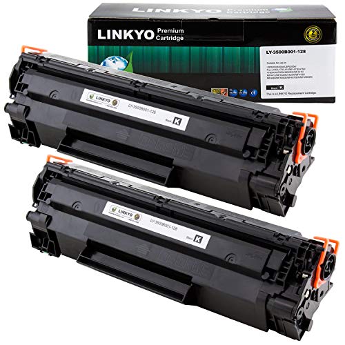 Product Cover LINKYO Compatible Toner Cartridge Replacement for Canon 128 (Black, 2-Pack)