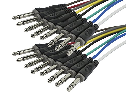 Product Cover Monoprice 8-Channel 1/4 Inch TRS Male to 1/4 Inch TRS Male Snake 26AWG Cable C/D - 1 Meter (3 Feet) with 8 Balanced Mono/Unbalanced Stereo Lines