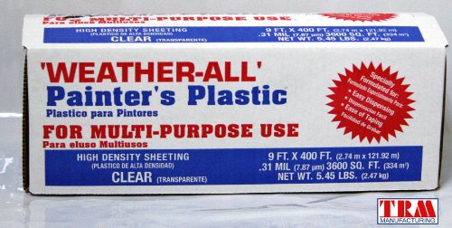 Product Cover TRM Manufacturing HD9 Weatherall Painter's Plastic, Roll Size 9' X 400', Polythelene