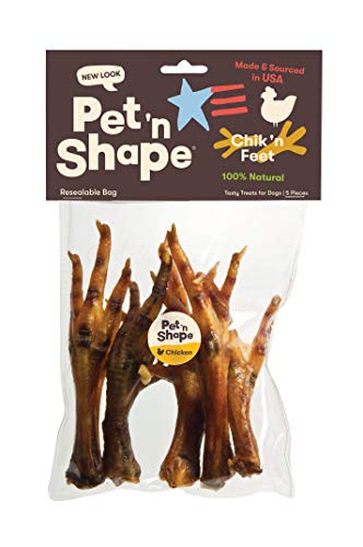 Product Cover Pet 'n Shape Chicken Feet Dog Treat - Made & Sourced in The USA - All Natural Dog Chewz, 5 Count