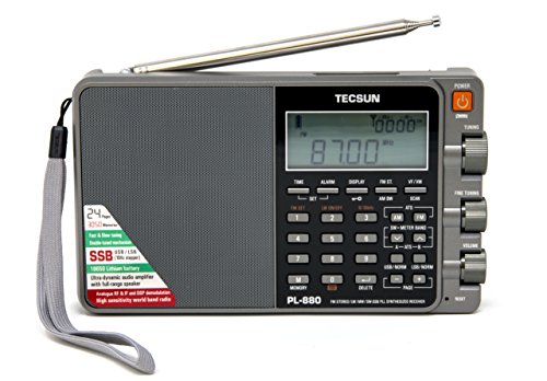 Product Cover Tecsun PL880 Portable Digital PLL Dual Conversion AM/FM, Longwave & Shortwave Radio with SSB (Single Side Band) Reception, Color Silver