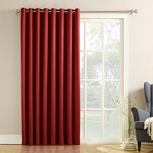 Product Cover Sun Zero Barrow Extra-Wide Energy Efficient Sliding Patio Door Curtain Panel with Pull Wand, 100