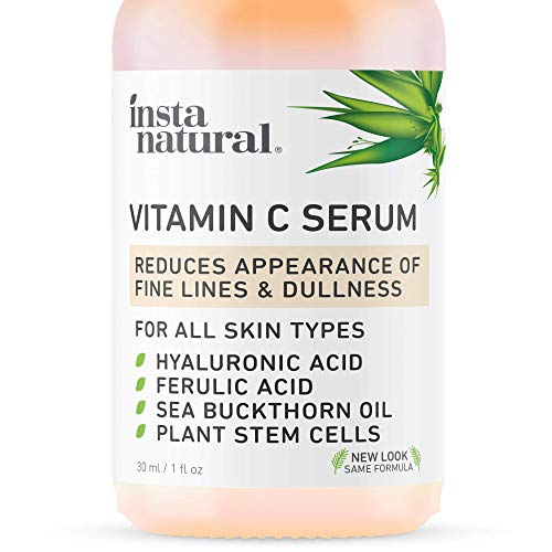 Product Cover InstaNatural Vitamin C Serum with Hyaluronic Acid & Vit E - Natural & Organic Anti Wrinkle Reducer Formula for Face - Dark Circle, Fine Line & Sun Damage Corrector - Restore & Boost Collagen - 1 oz