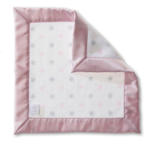 Product Cover SwaddleDesigns Baby Lovie, Small Security Blanket, Sterling Dots with Satin Trim, Pastel Pink