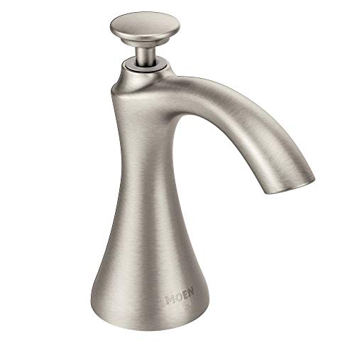 Product Cover Moen S3946SRS Transitional Deck Mounted Kitchen Soap Dispenser with Above the Sink Refillable Bottle, Spot Resist Stainless