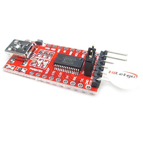 Product Cover HiLetgo FT232RL FTDI Mini USB to TTL Serial Converter Adapter Module 3.3V 5.5V FT232R Breakout FT232RL USB to Serial Mini USB to TTL Adapter Board for Arduino